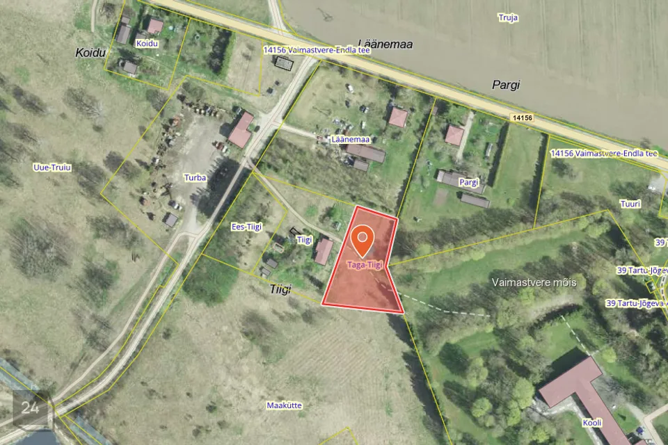 Sotsiaalmaa - üldkasutatav maa, 2307 m² Maa  -  Jõgeva vald, Vaimastvere küla