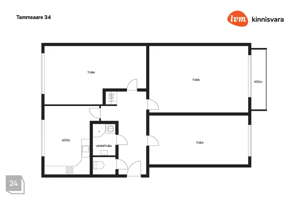 3-toaline Korter - Pärnu linn, Pärnu linn - foto 2