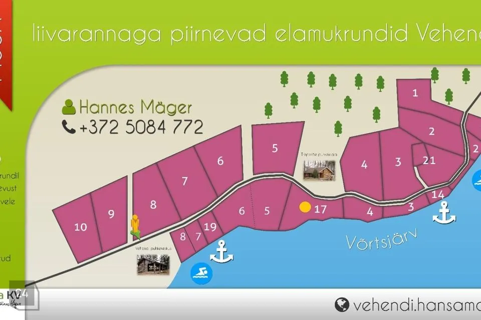 8687 m² Maa  -  Elva vald, Vehendi küla - foto 2