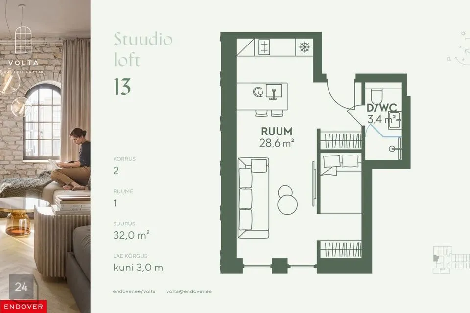 Mitme sihtotstarbega, 32 m² Äripind - Tallinn, Põhja-Tallinna linnaosa - foto 5