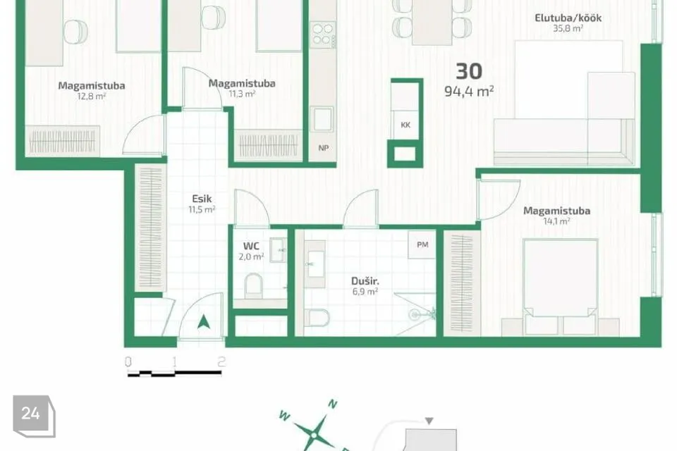 4-toaline Korter - Tallinn, Nõmme linnaosa - foto 2