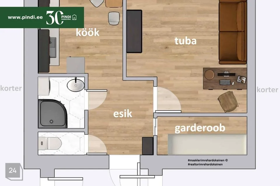 1-toaline Korter - Kohtla-Järve linn, Ahtme linnaosa - foto 3