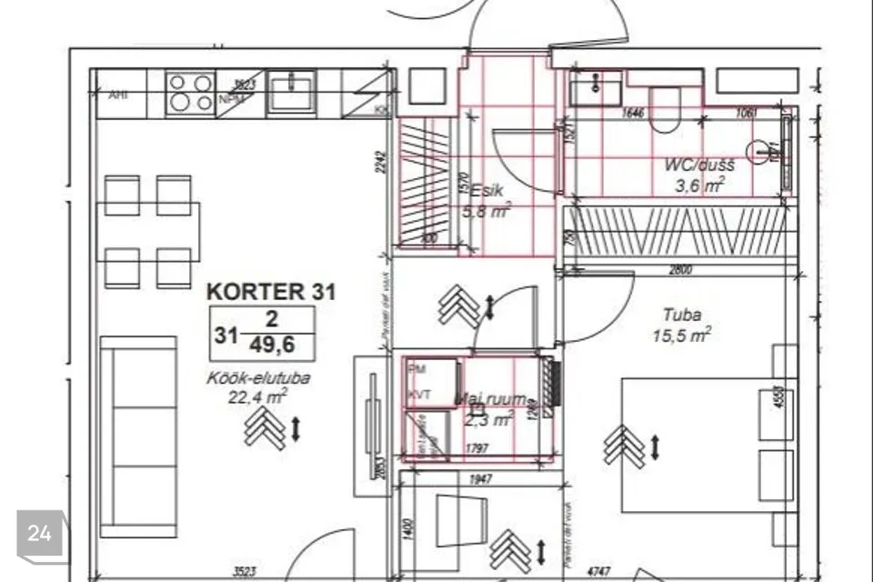 2-toaline Korter - Tallinn, Haabersti linnaosa - foto 4