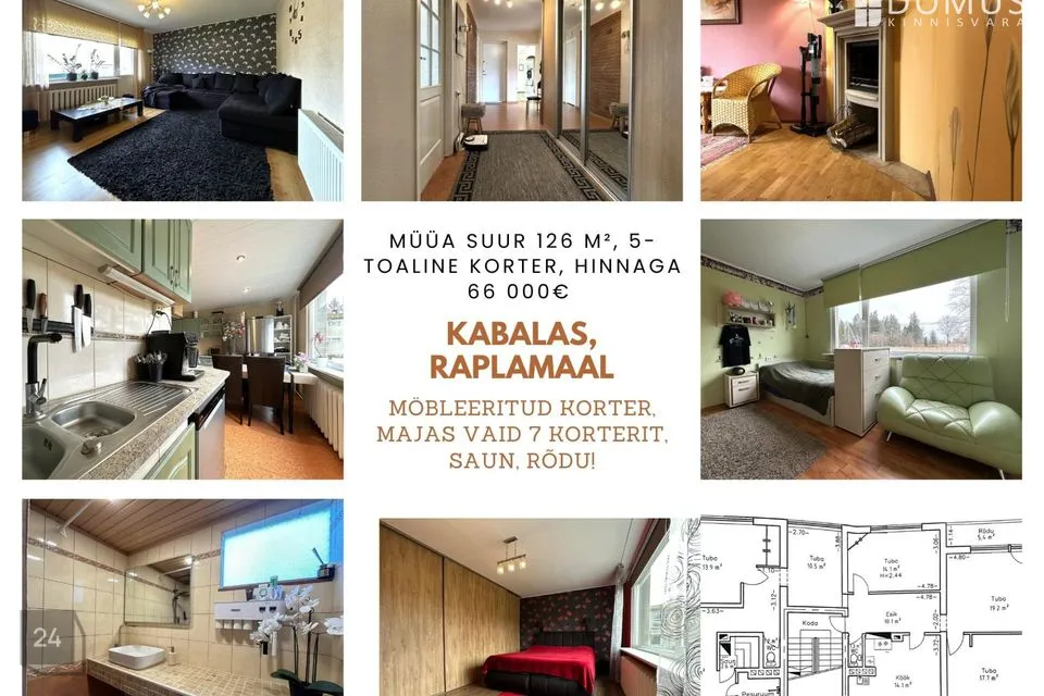 5-комнатная Квартира в Rapla vald, Kabala küla