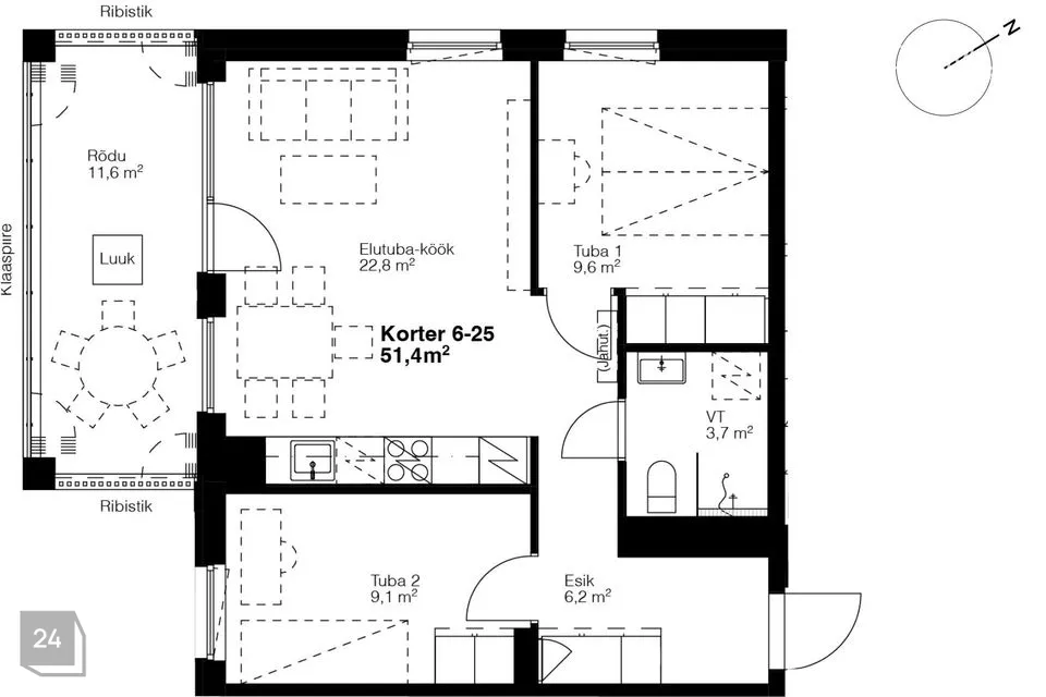 3-toaline Korter  -  Tartu vald, Raadi alev - foto 2