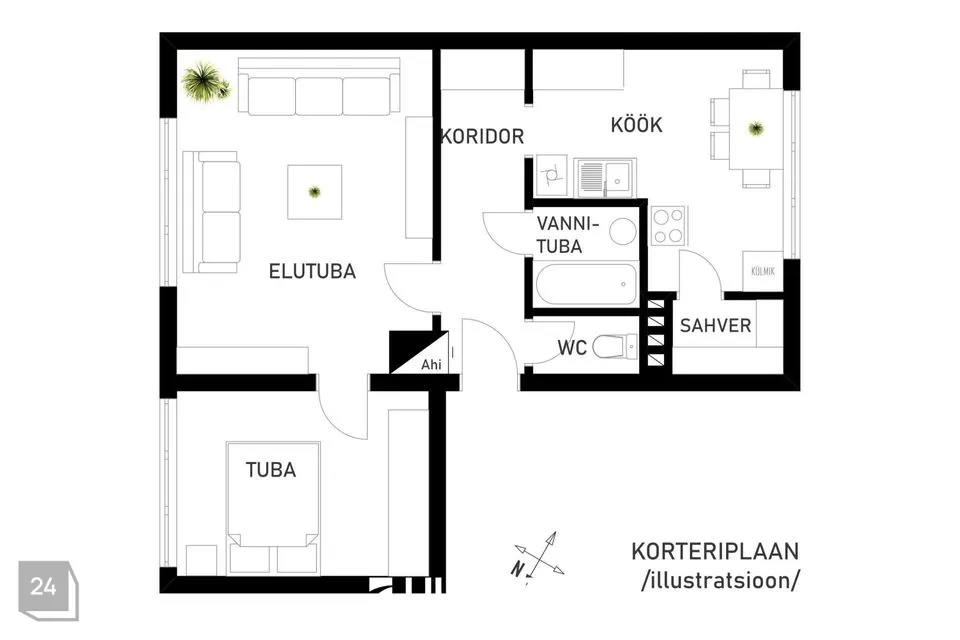 2-toaline Korter - Mulgi vald, Karksi küla - foto 3