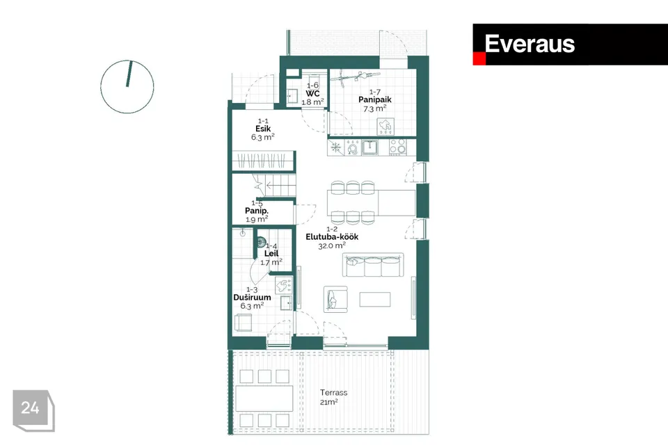 Row house box, 5-room partial house in Kiili vald, Luige alevik - photo 2