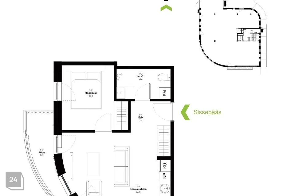 2-toaline Korter  -  Tartu linn, Tartu linn - foto 4