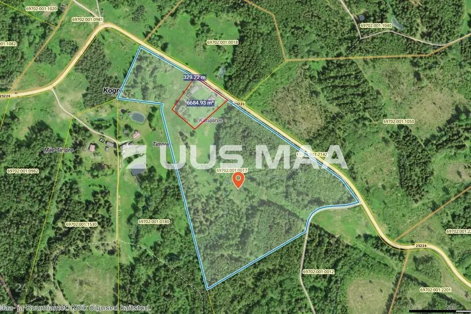 Maatulundusmaa, 144784 m² участок в Rõuge vald, Kogrõ küla
