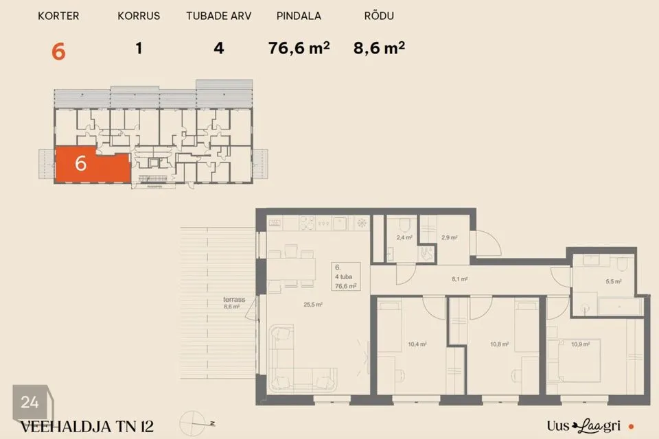 4-toaline Korter  -  Saue vald, Laagri alevik - foto 2