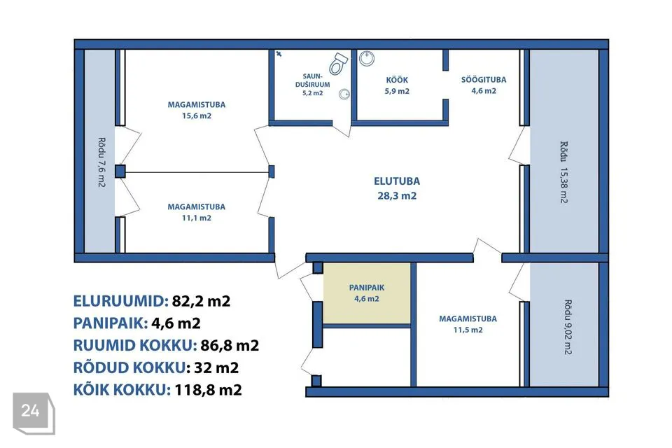 5-toaline Korter - Pärnu linn, Pärnu linn - foto 3