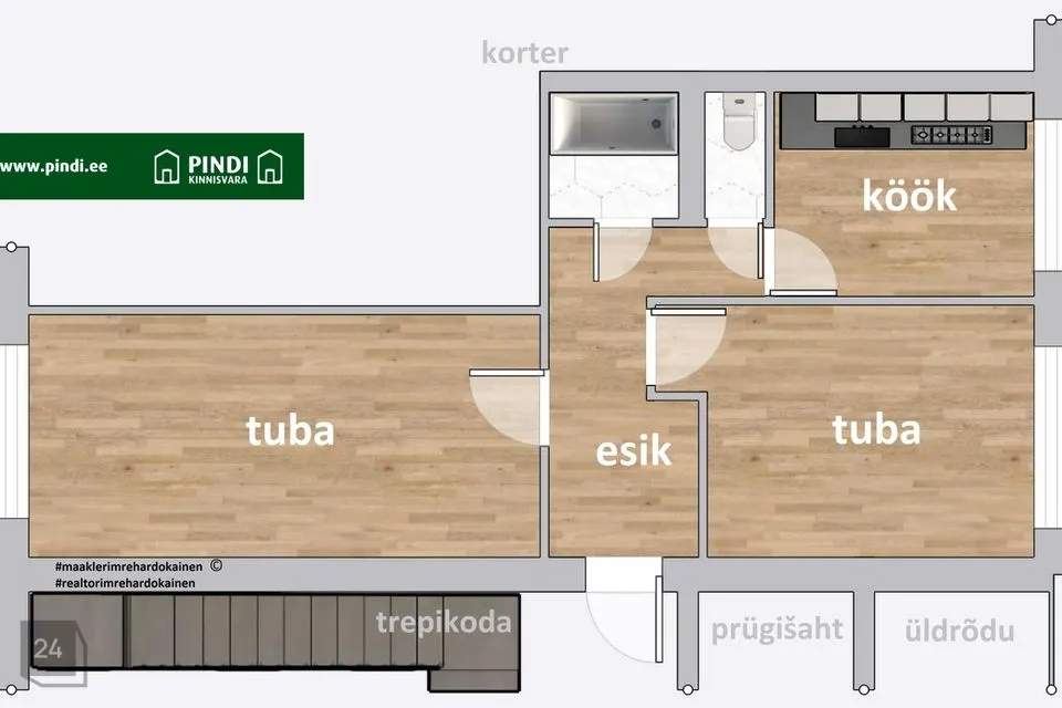 2-room apartment in Kohtla-Järve linn, Järve linnaosa - photo 2