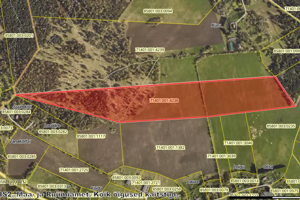 Maatulundusmaa, 162042 m² участок в Saaremaa vald, Jursi küla