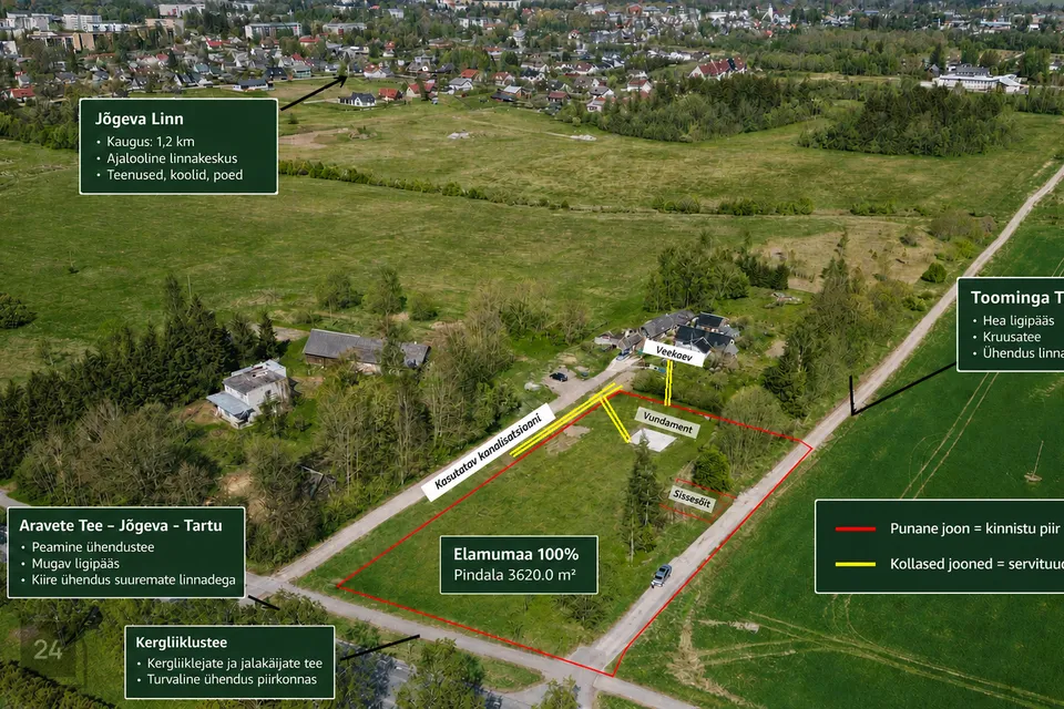Земля жилой застройки, 3620 m² участок в Jõgeva vald, Õuna küla