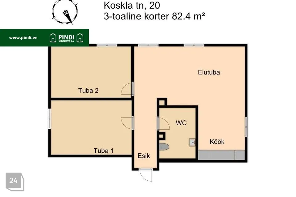 Бюро или Обслуживание, 82 m² Бизнес-площадь в Tallinn, Kristiine linnaosa - фото 2
