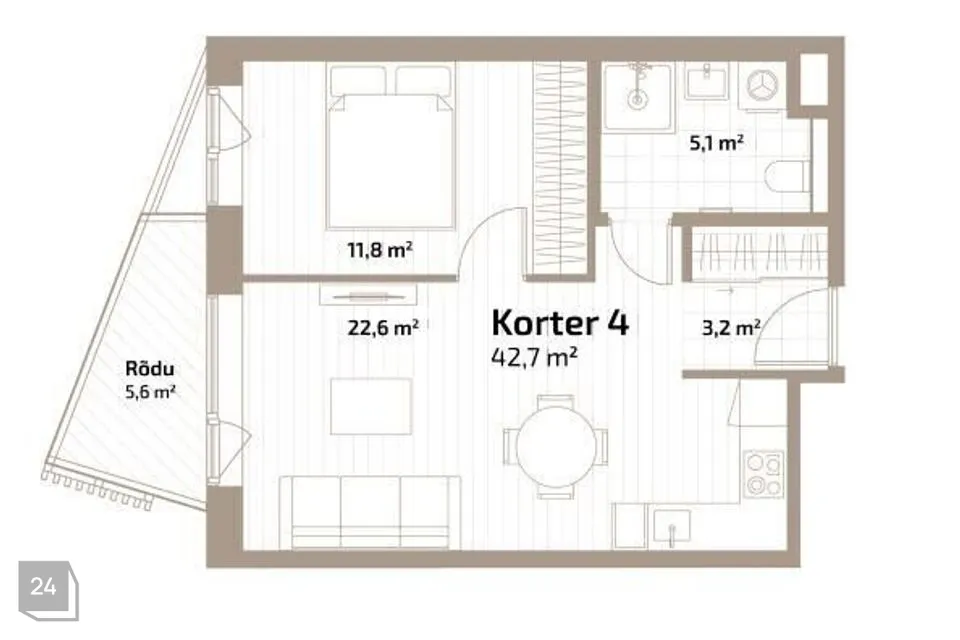 2-toaline Korter  -  Tallinn, Lasnamäe linnaosa - foto 3