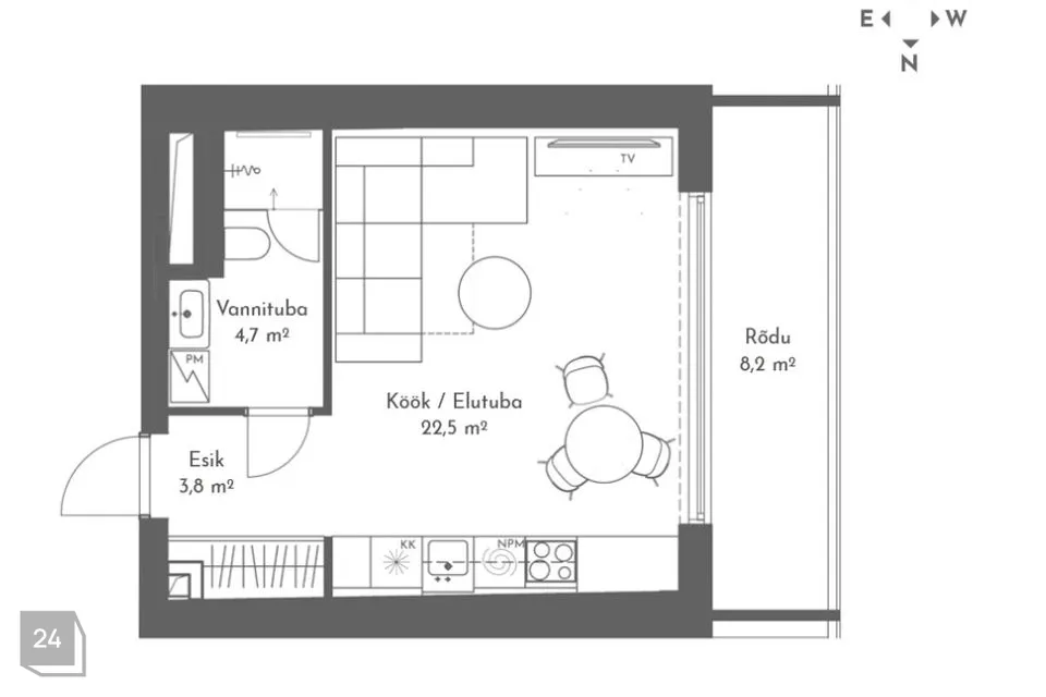 1-toaline Korter - Pärnu linn, Pärnu linn - foto 2