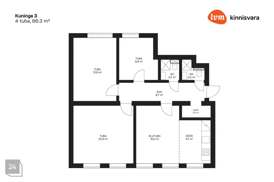 4-room apartment in Pärnu linn, Pärnu linn - photo 3