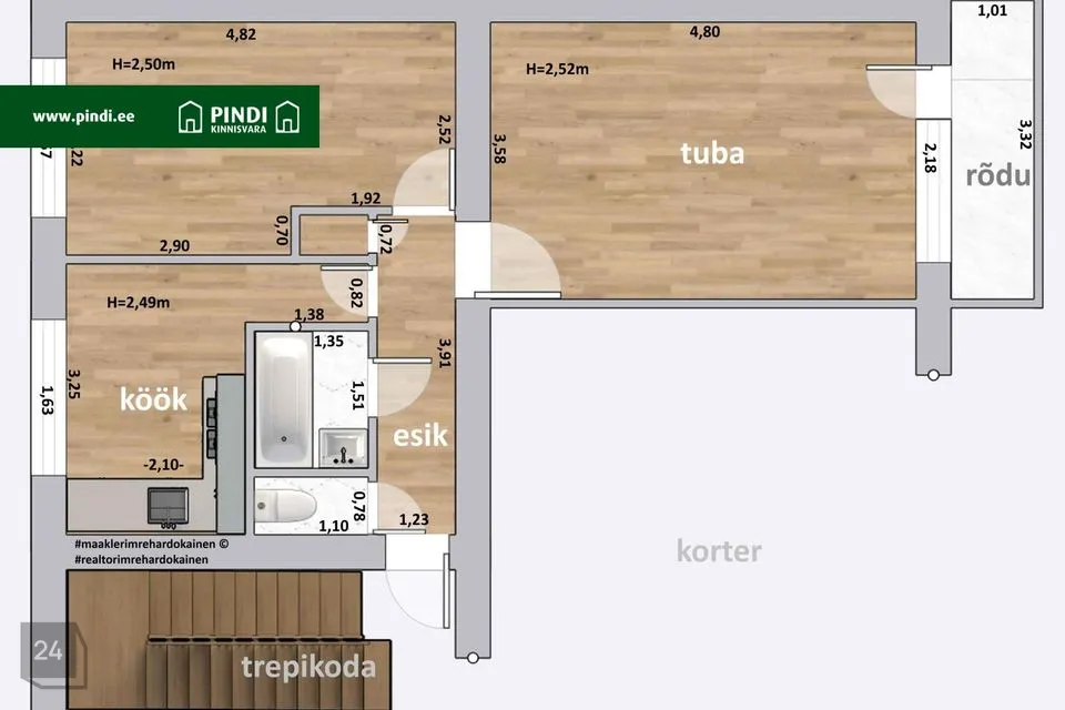 2-toaline Korter - Kohtla-Järve linn, Järve linnaosa - foto 2