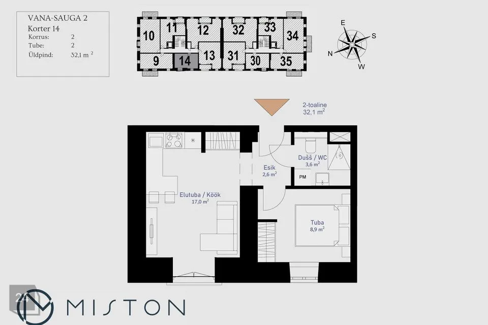 2-toaline Korter  -  Pärnu linn, Pärnu linn - foto 2