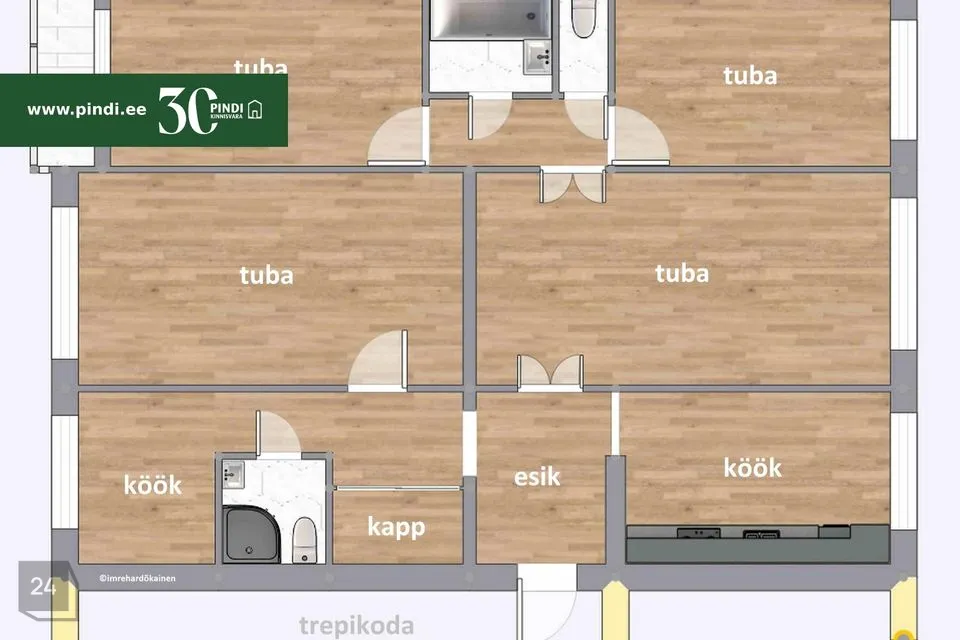 4-toaline Korter - Kohtla-Järve linn, Järve linnaosa - foto 3