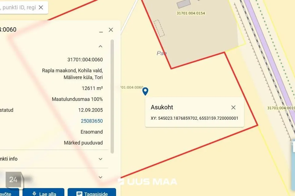 Maatulundusmaa, 12611 m² Maa  -  Kohila vald, Mälivere küla - foto 3