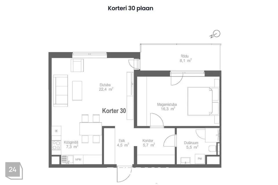 2-toaline Korter - Tallinn, Kesklinna linnaosa - foto 2