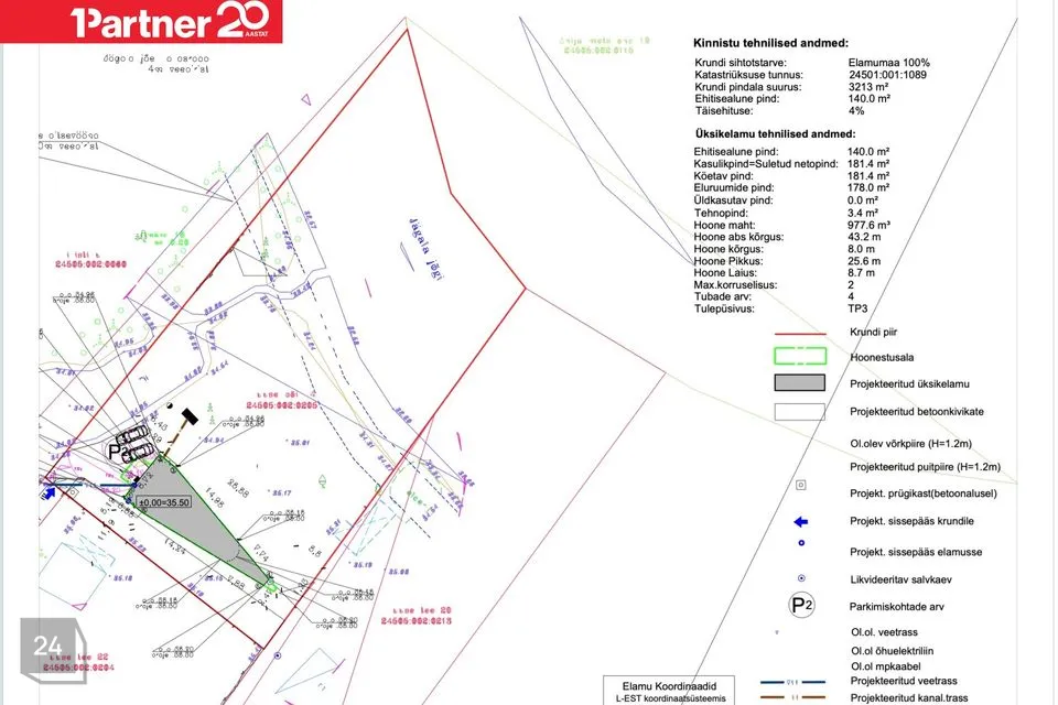 Земля жилой застройки, 3140 m² участок в Jõelähtme vald, Jägala küla - фото 2
