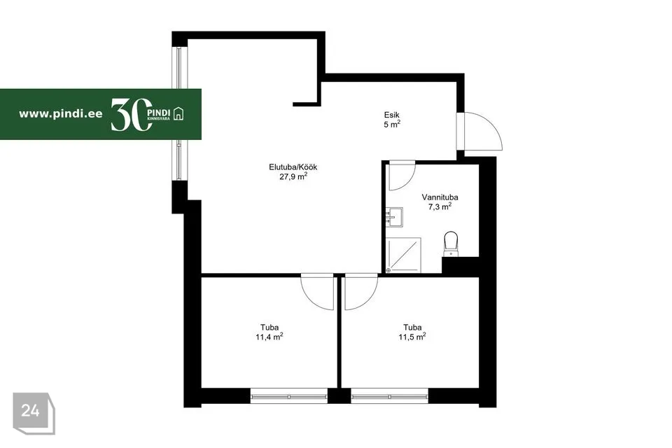 3-toaline Korter  -  Tori vald, Sauga alevik - foto 5