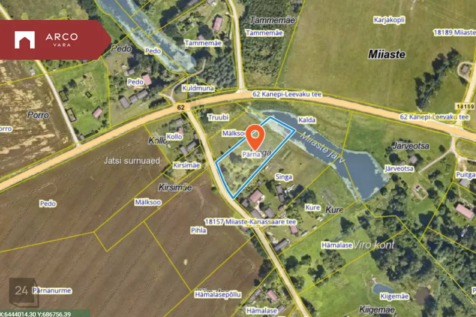 Maatulundusmaa, 5650 m² участок в Põlva vald, Miiaste küla