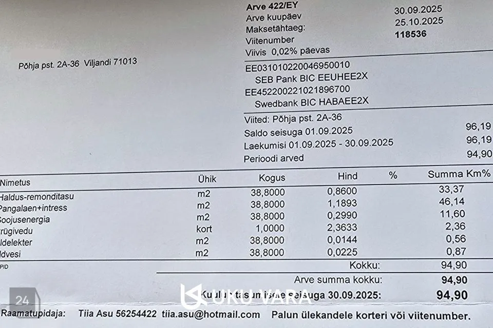 2-комнатная Квартира в Viljandi linn - фото 5