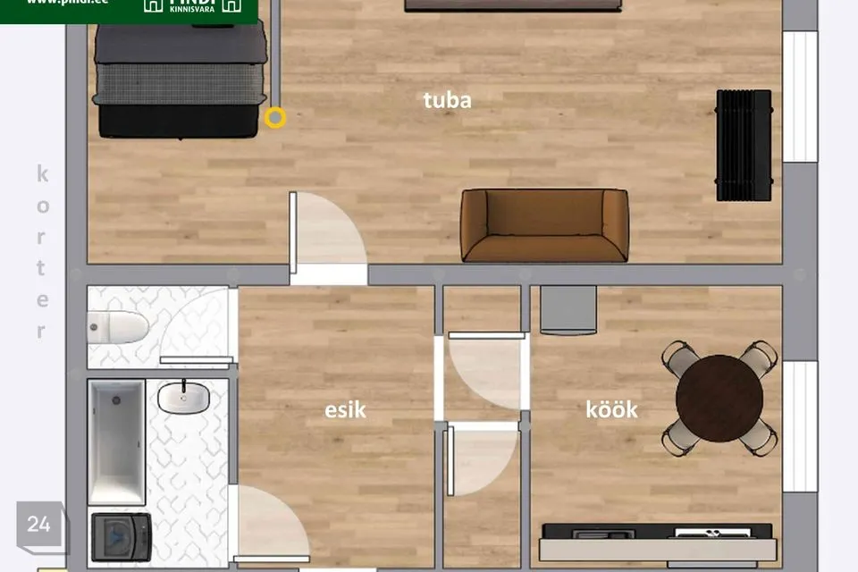 1-room apartment in Kohtla-Järve linn, Järve linnaosa - photo 3