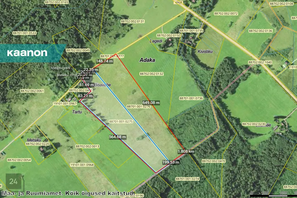 Maatulundusmaa, 160337 m² Maa - Haljala vald, Adaka küla