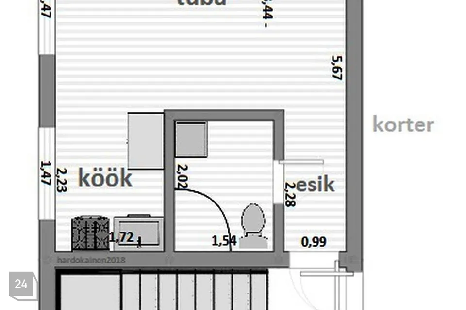 1-toaline Korter - Kohtla-Järve linn, Järve linnaosa - foto 4