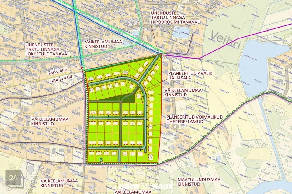 Elamumaa, 1540 m² Maa - Luunja vald, Veibri küla - foto 4