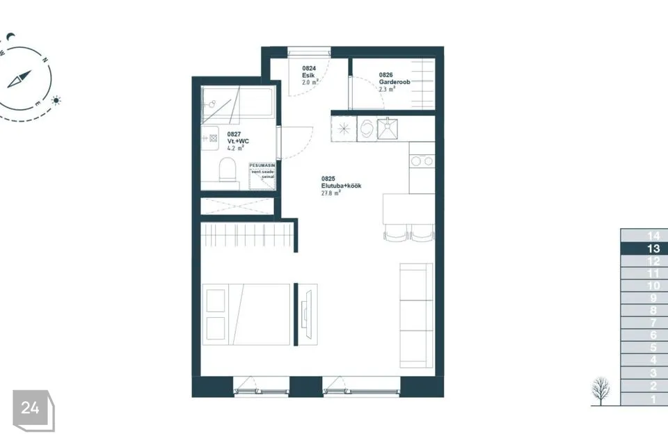1-room apartment in Tallinn, Haabersti linnaosa - photo 2