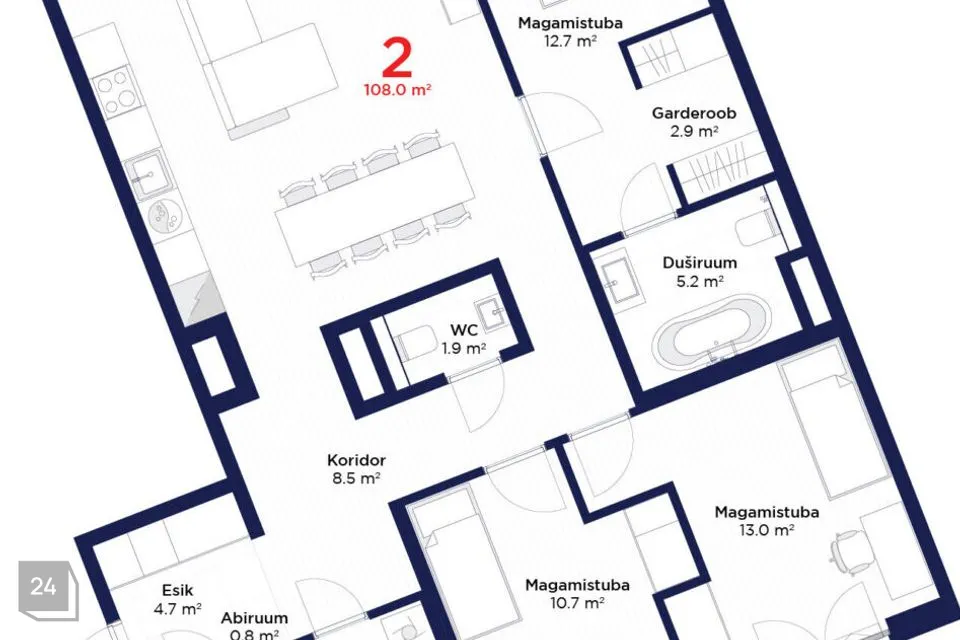 4-toaline Korter  -  Tallinn, Põhja-Tallinna linnaosa - foto 2