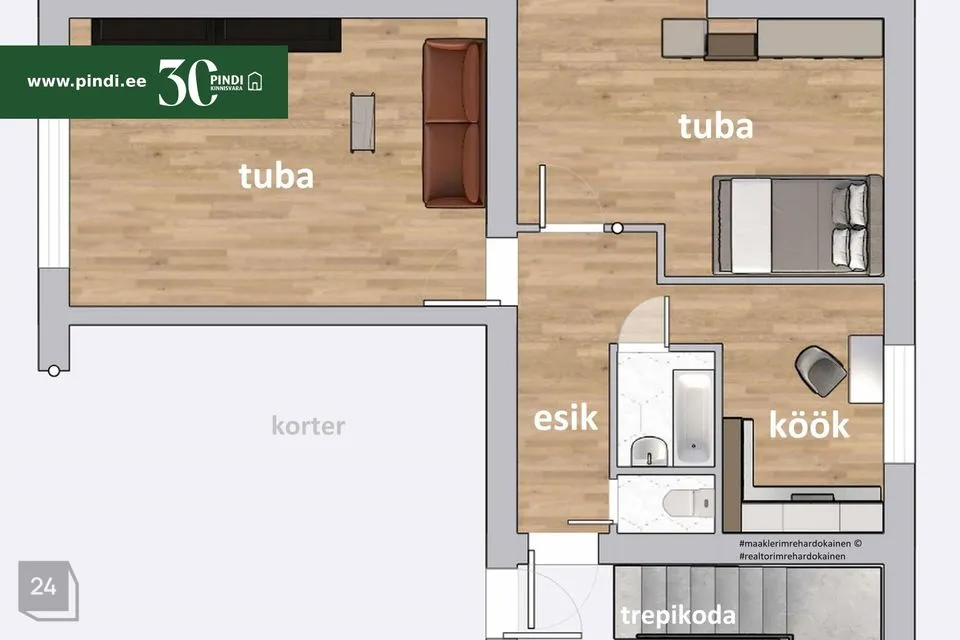 2-toaline Korter - Jõhvi vald, Jõhvi linn - foto 3