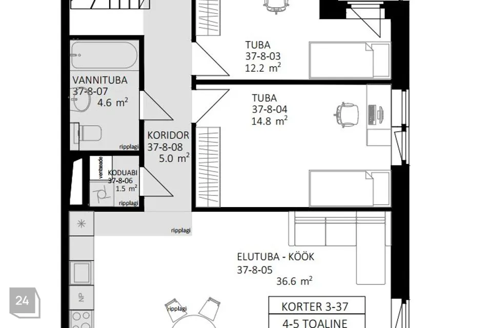 5-room apartment in Tallinn, Haabersti linnaosa