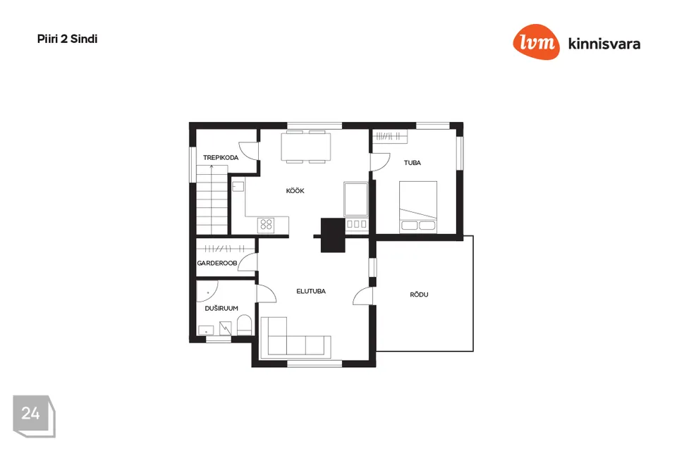 2-toaline Korter  -  Tori vald, Sindi linn - foto 3