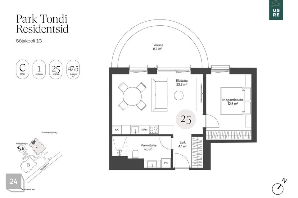 2-toaline Korter  -  Tallinn, Kristiine linnaosa - foto 2