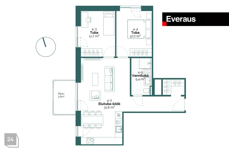 3-room apartment in Kiili vald, Luige alevik - photo 2