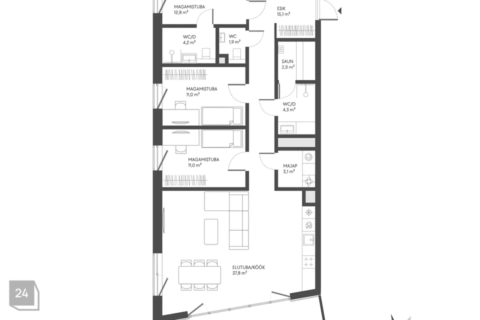 4-room apartment in Tallinn, Haabersti linnaosa - photo 2