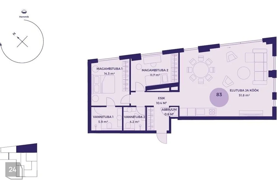 3-toaline Korter - Tallinn, Kesklinna linnaosa - foto 2