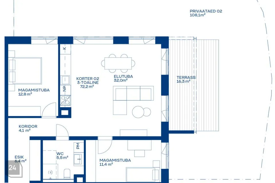 3-toaline Korter - Tartu vald, Raadi alev - foto 5